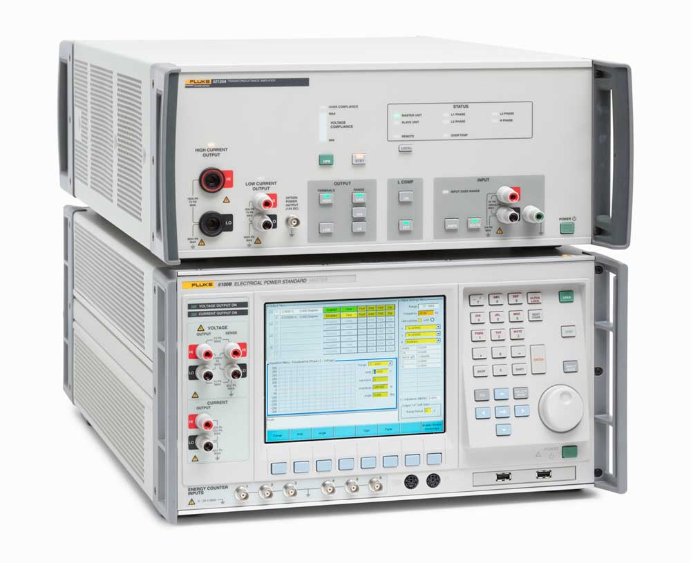 The Fluke Calibration 52120A Transconductance Amplifier and 6100B Electrical Power Standard