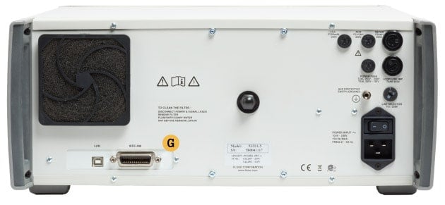 Fluke 5322A Electrical Calibrator Rear View with Callouts